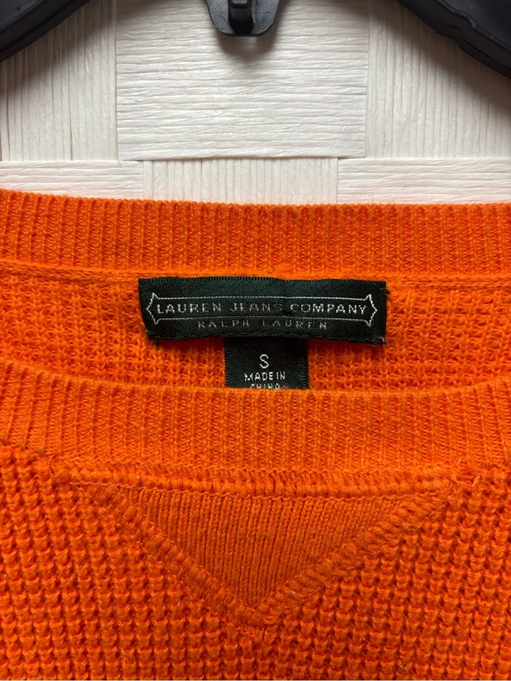 Lauren Jeans Co. Orange Knit Crewneck Sweater - Women Small